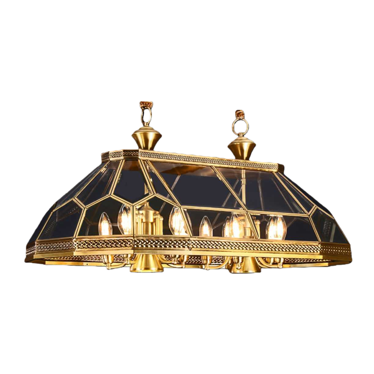 The golden all-copper ceiling lamp is a simple and modern lighting fixture for the living room and bedroom Item Picture
