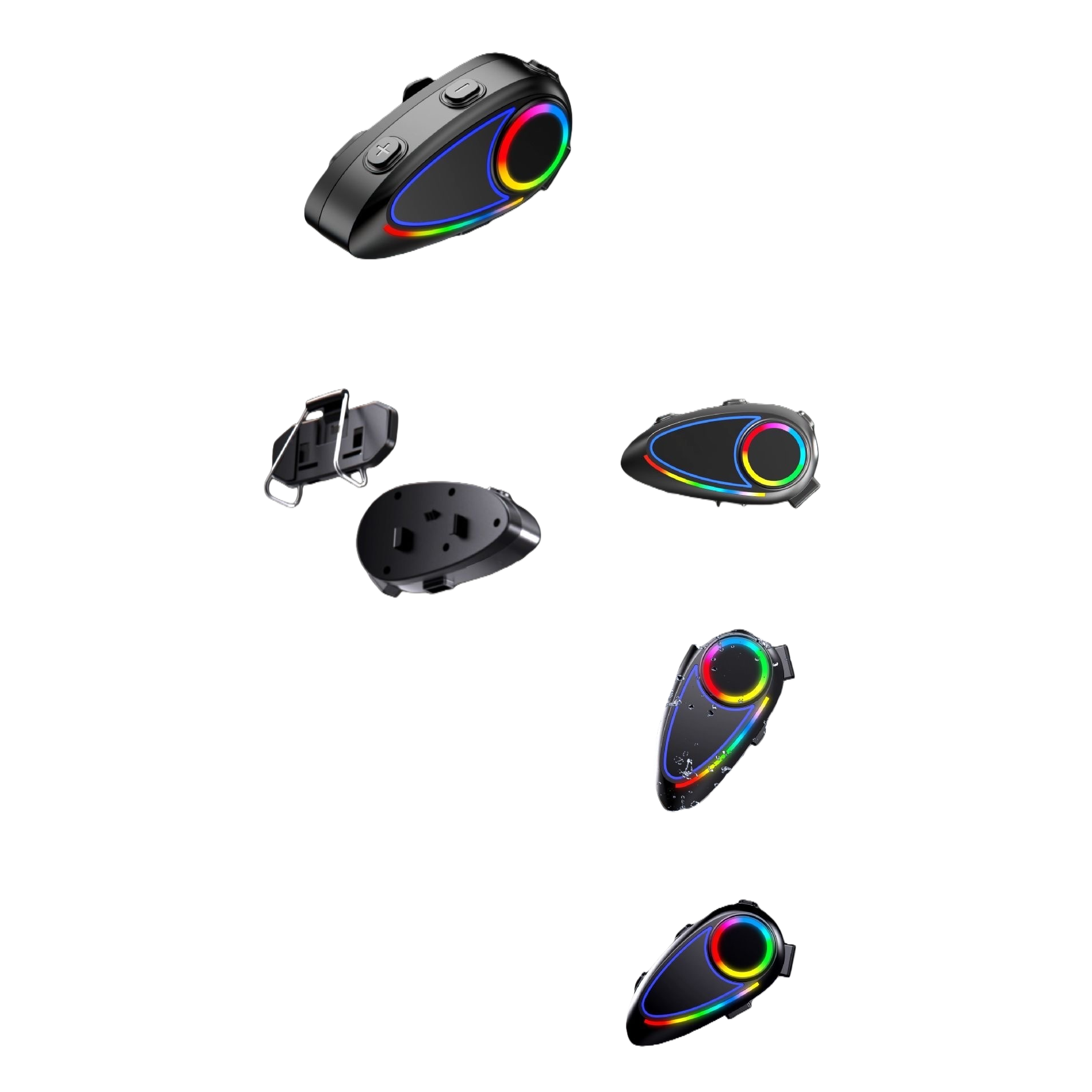 Black Bluetooth headphones K17 with rainbow light ring wireless noise-cancelling sports earbuds Item Picture