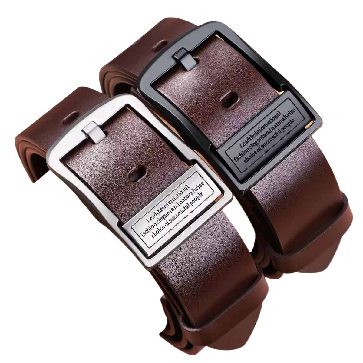 Brown genuine leather men's belt is a fashionable, simple and versatile business casual belt Item Picture