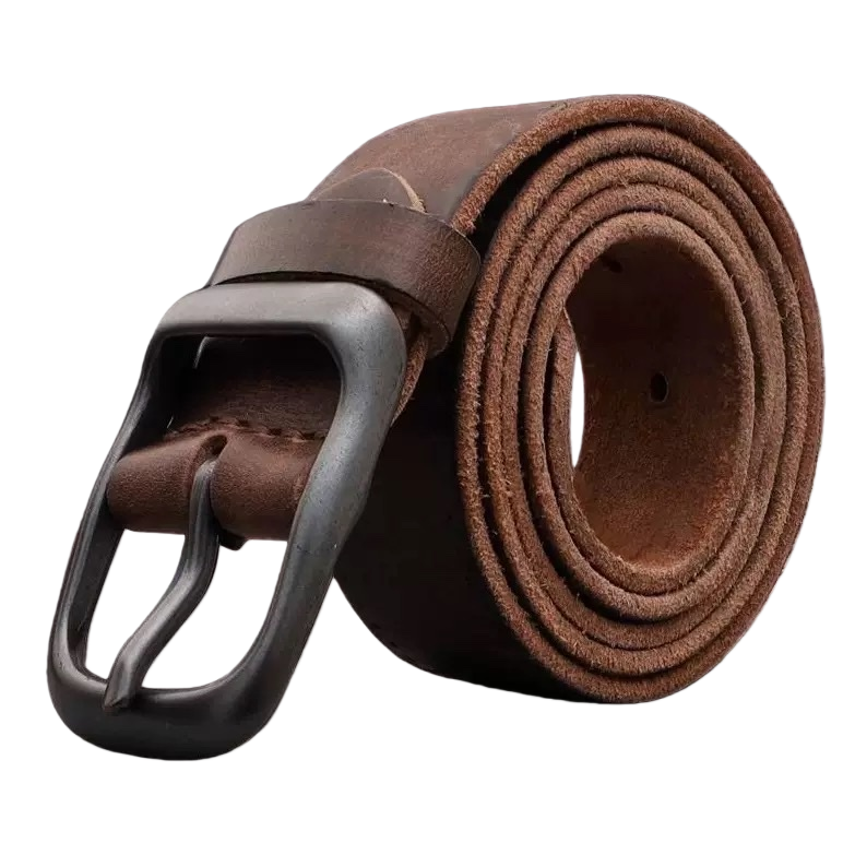 Brown genuine leather men's belt is a fashionable, simple and versatile belt for business and casual wear Item Picture