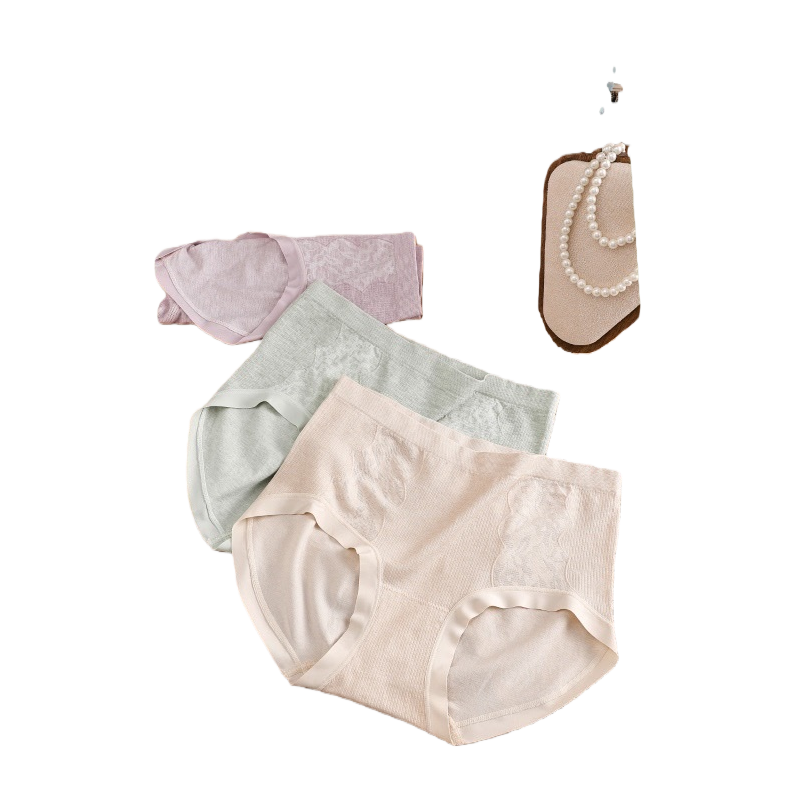 Light-colored pure cotton underwear for women, comfortable, breathable and seamless basic style Item Picture