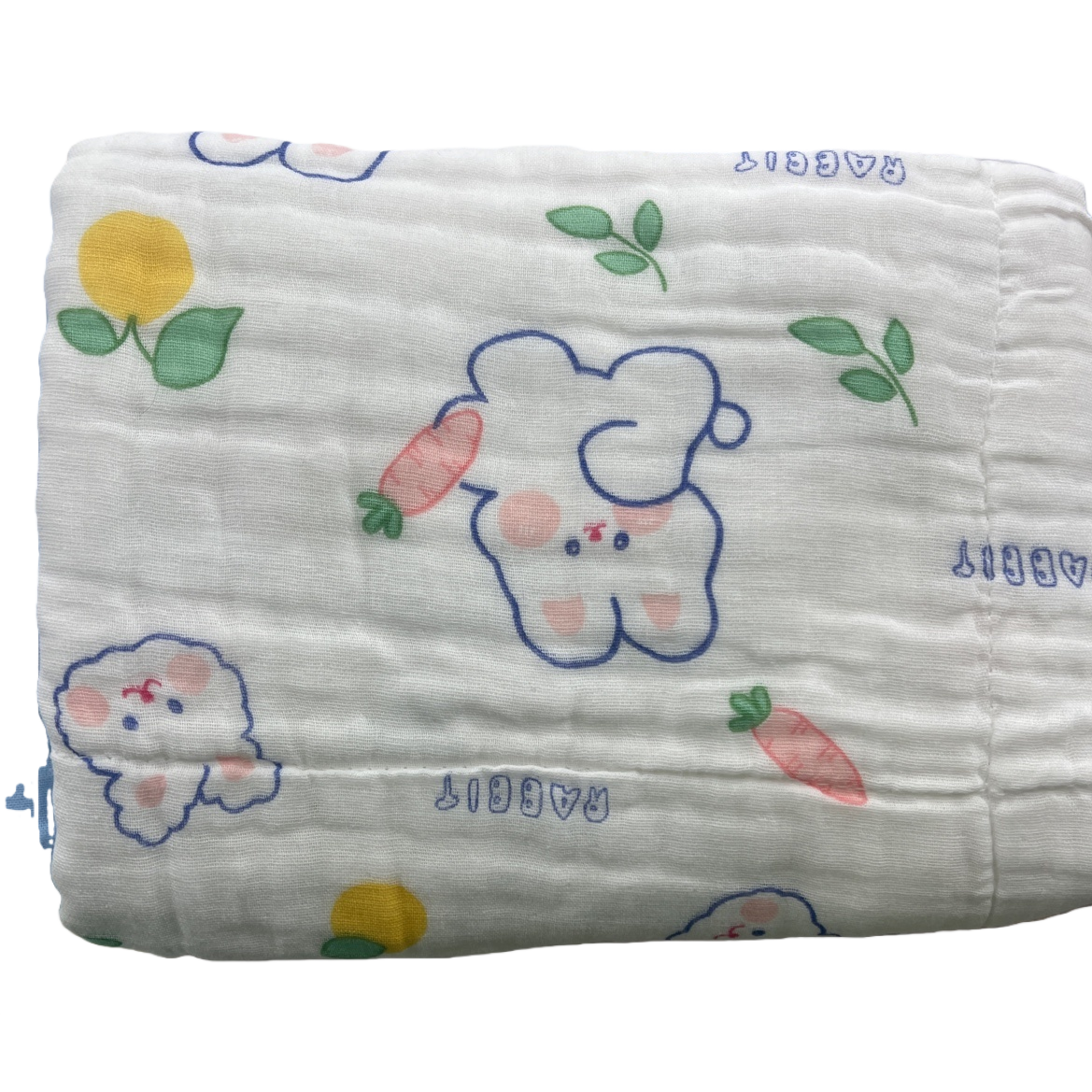 White printed baby wrap, soft pure cotton newborn swaddling cloth, 120cmx120cm Item Picture