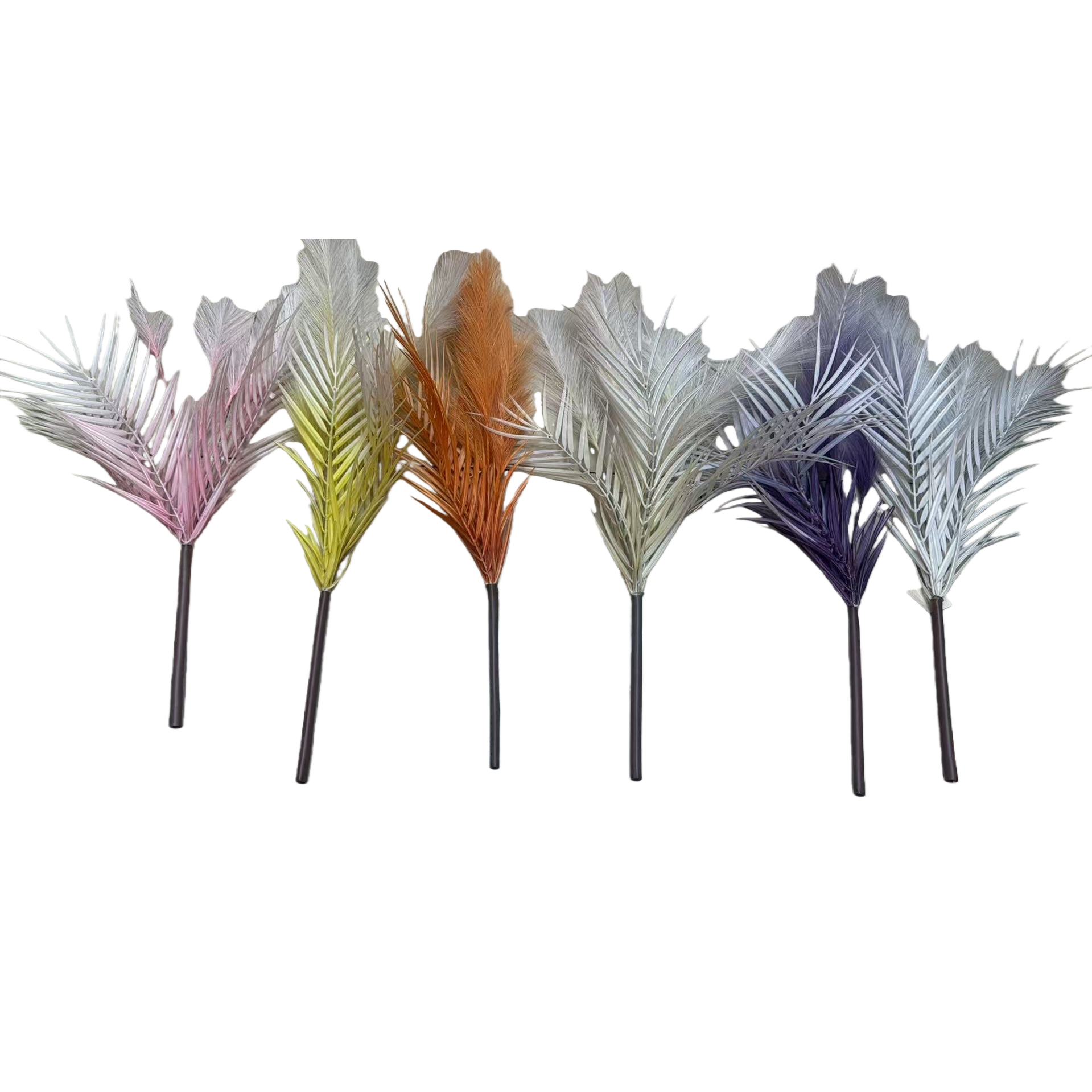 Colorful artificial palm leaf decorative PVC waterproof and sun-proof outdoor balcony and courtyard arrangement Item Picture