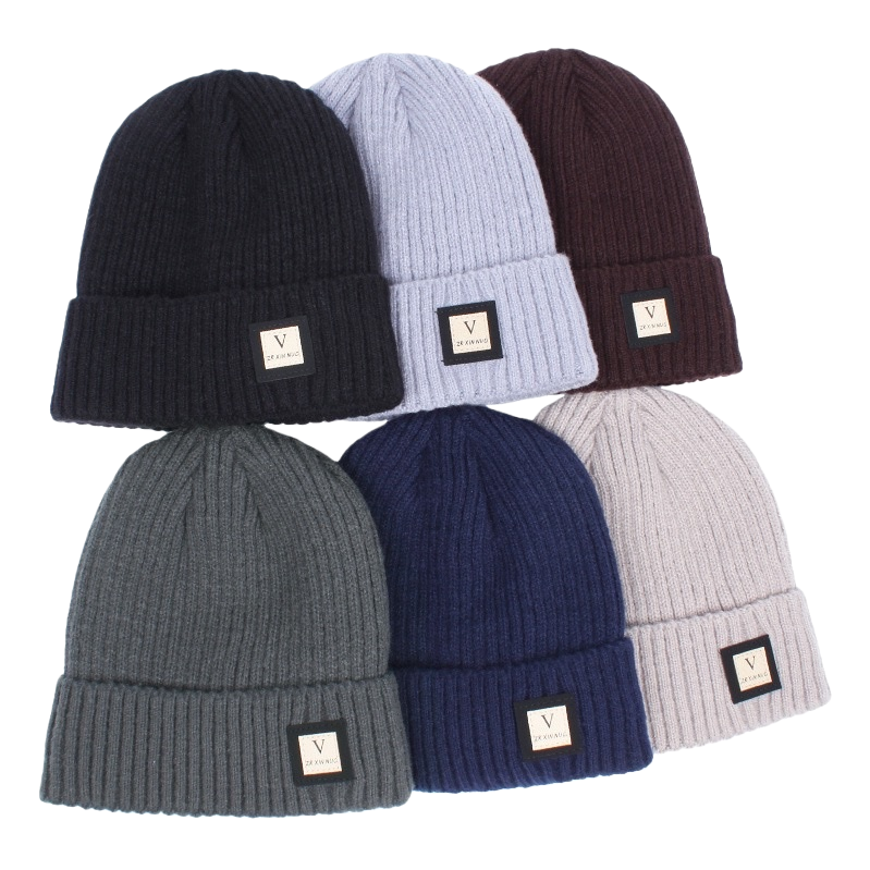 The multi-color knitted cap is a unisex warm woolen cap that is fashionable and versatile in autumn and winter Item Picture