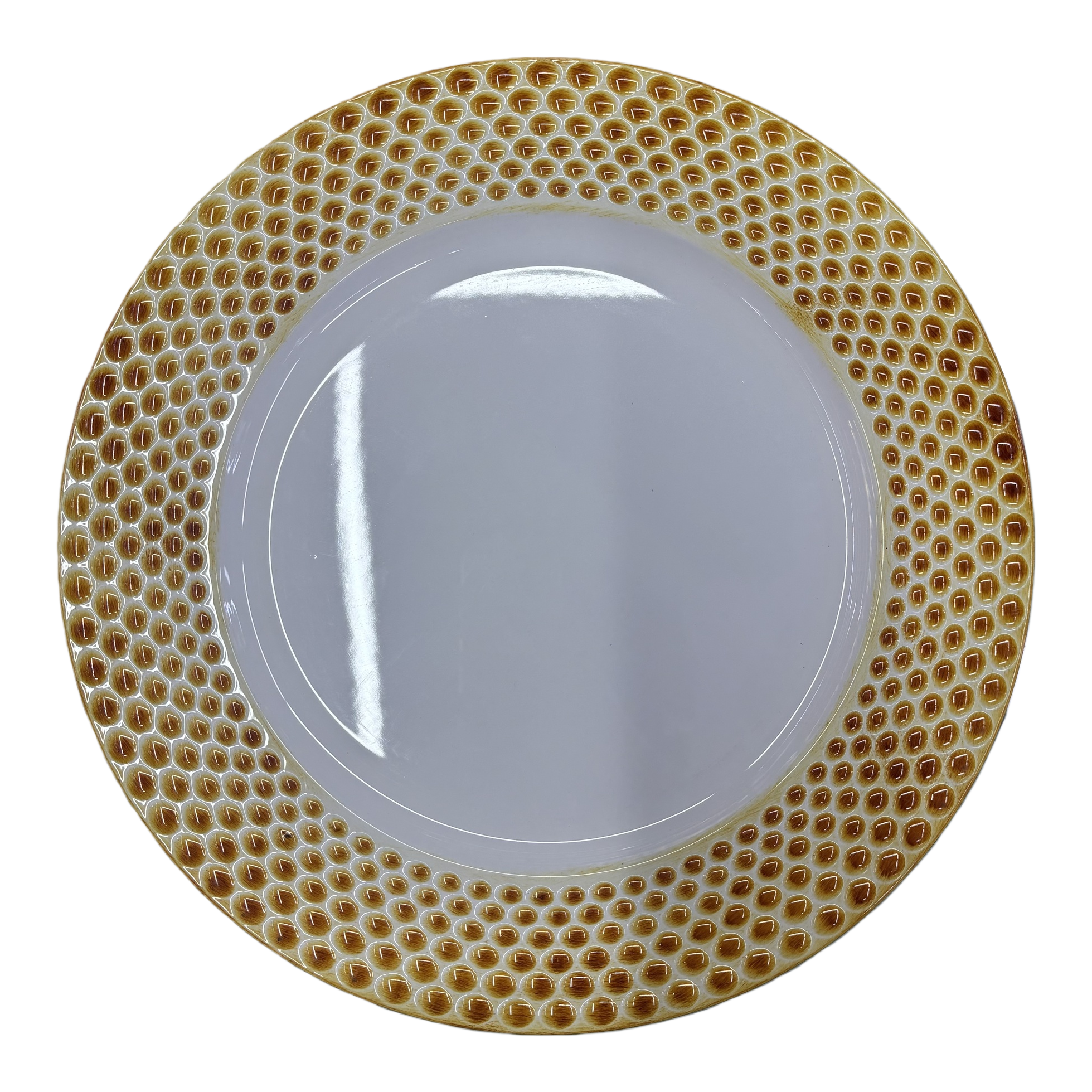 棕色蜂窝纹陶瓷盘子 家用餐盘 装饰摆盘 高颜值收纳盘白底实物图