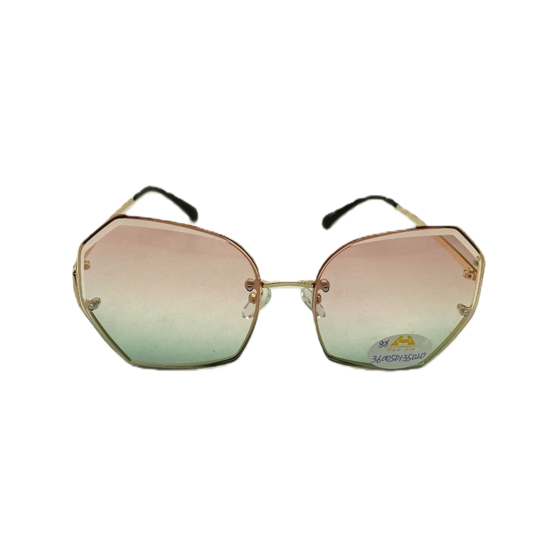 Golden-framed gradient lens sunglasses, fashionable UV-resistant polarized sunglasses Item Picture