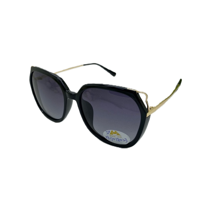Black sunglasses with golden decorative frames, unisex UV protection, fashionable and trendy style Item Picture