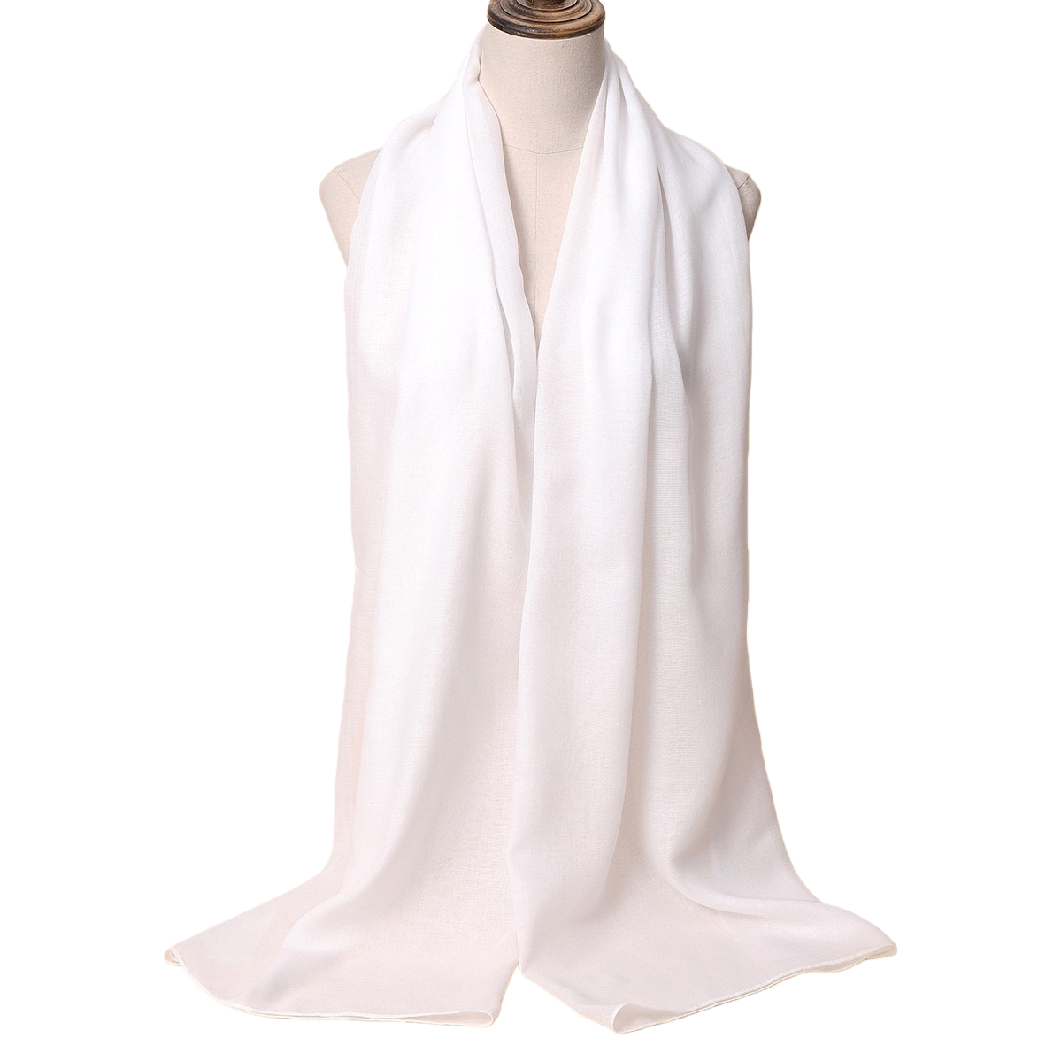 White thick cotton scarf for warmth, suitable for both men and women in autumn and winter Item Picture