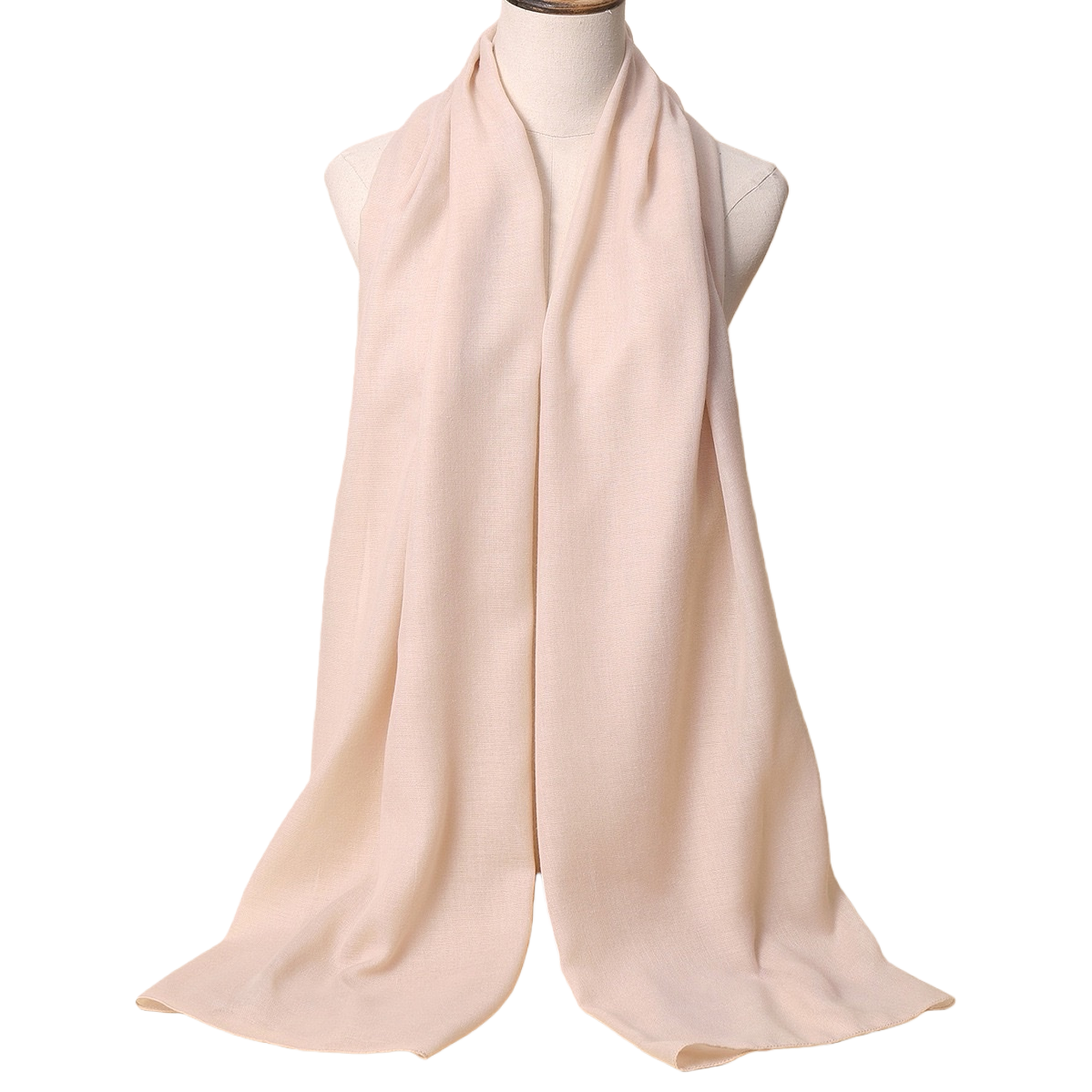 The light pink chiffon scarf is thin, flowing and versatile for spring and summer Item Picture