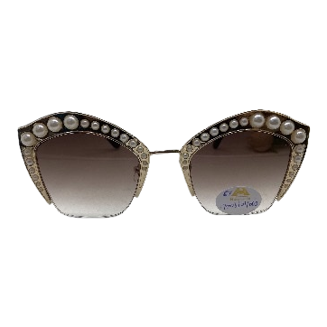 Pearl-decorated cat-eye sunglasses, fashionable UV-resistant polarized sunglasses Item Picture