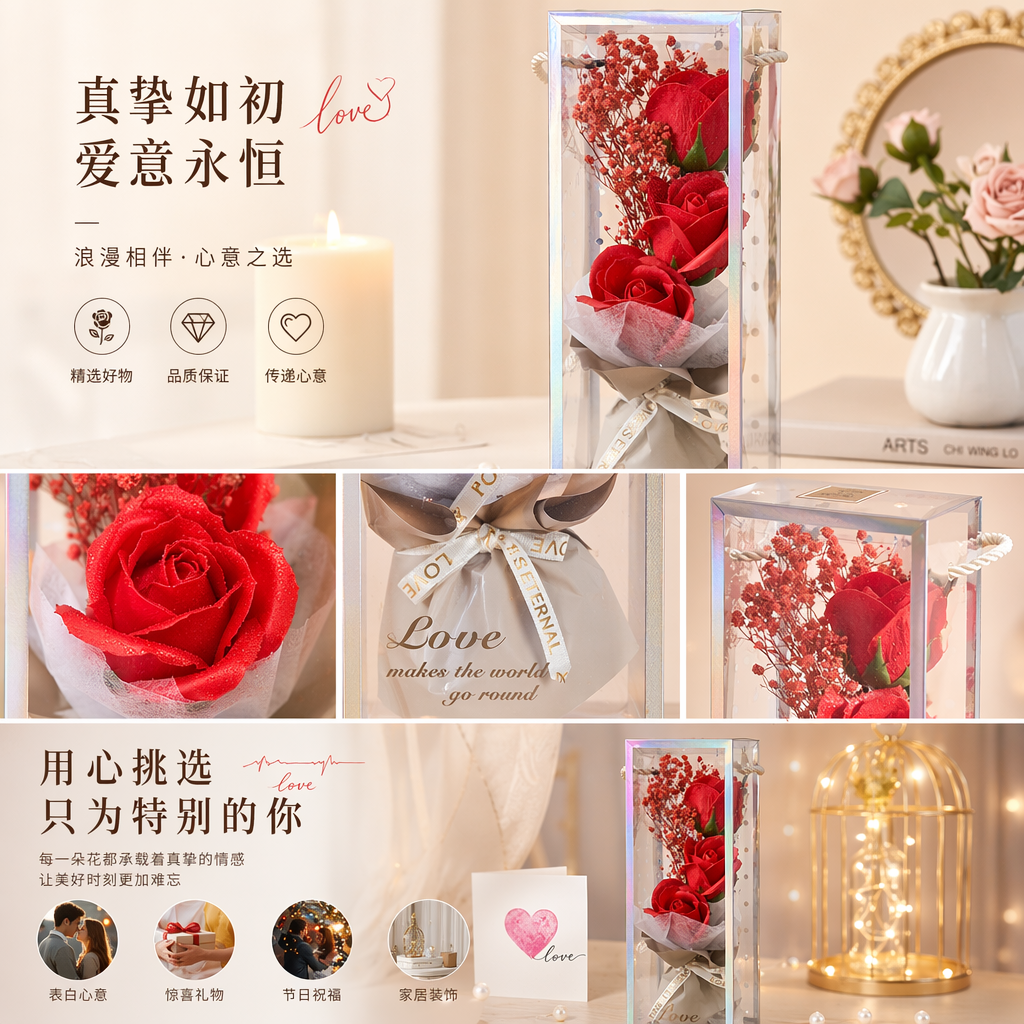 香皂花工艺品创意礼品香皂花花束肥皂花花头单个详情1