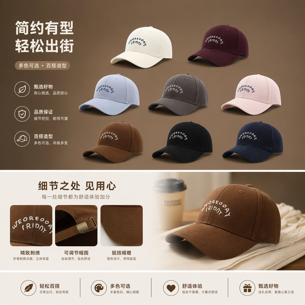 WEDNESDAY FRIDAY embroidered baseball cap for both men and women pic 1
