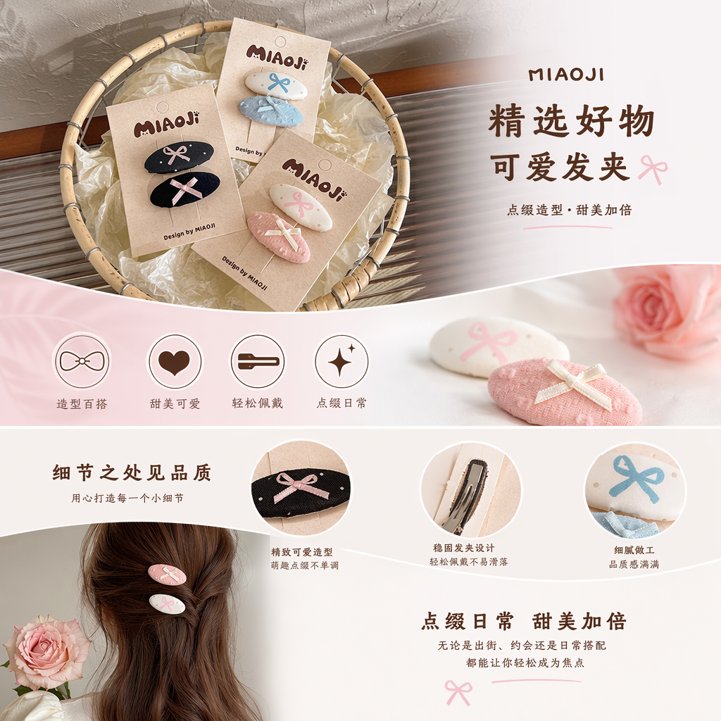 抓夹发卡饰品 时尚简约发夹详情1