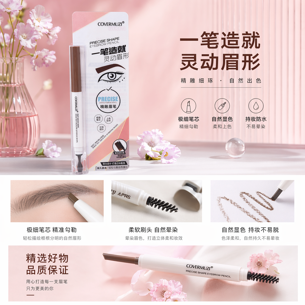 黛维丝四叉眉笔眉粉眉膏免削白色包装盒 Davis详情1