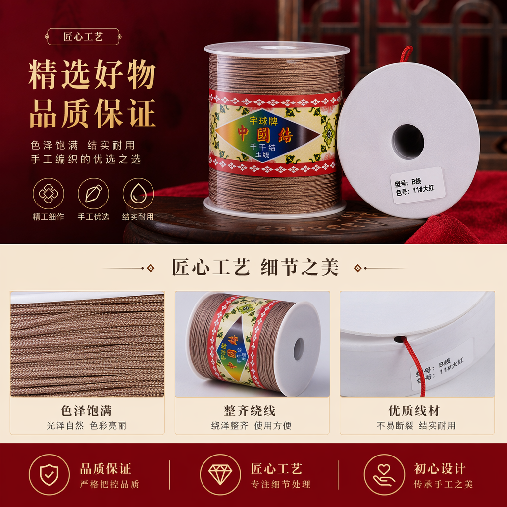 白色线轴金色线轴线卡线扣详情1