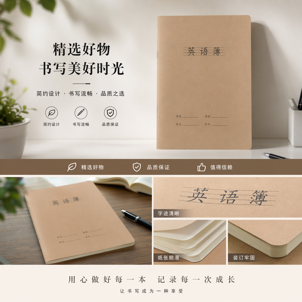 棕色真皮质感笔记本封面简约商务风通用A5/A6尺寸详情1