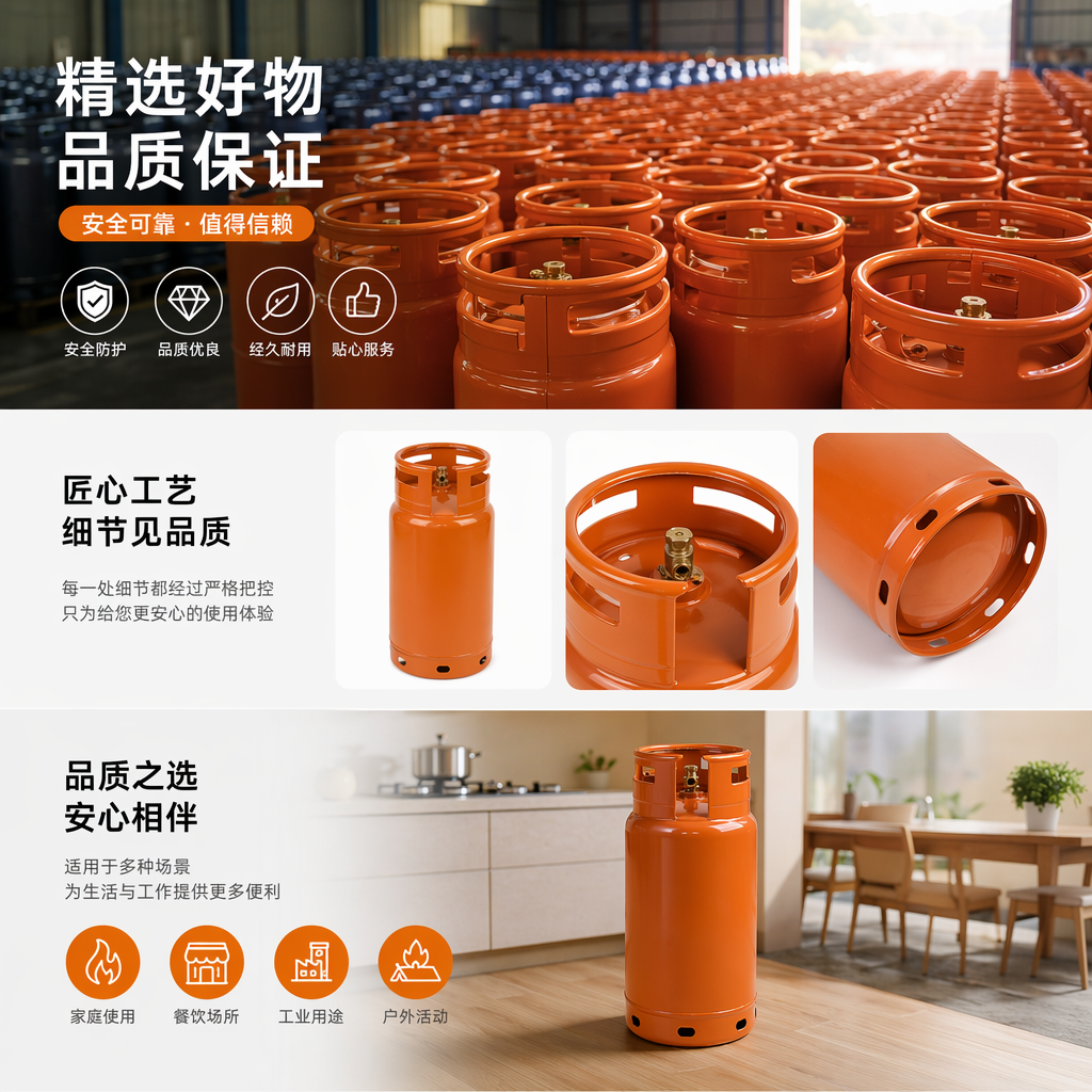 The orange household gas cylinder, a 15-kilogram liquefied petroleum gas cylinder, is safe and explosion-proof pic 1