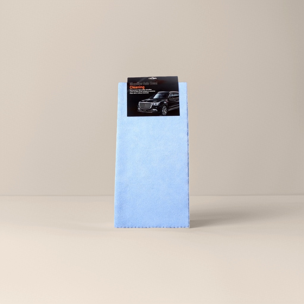 浅蓝色微纤维汽车擦车巾 超细纤维吸水抛光清洁毛巾