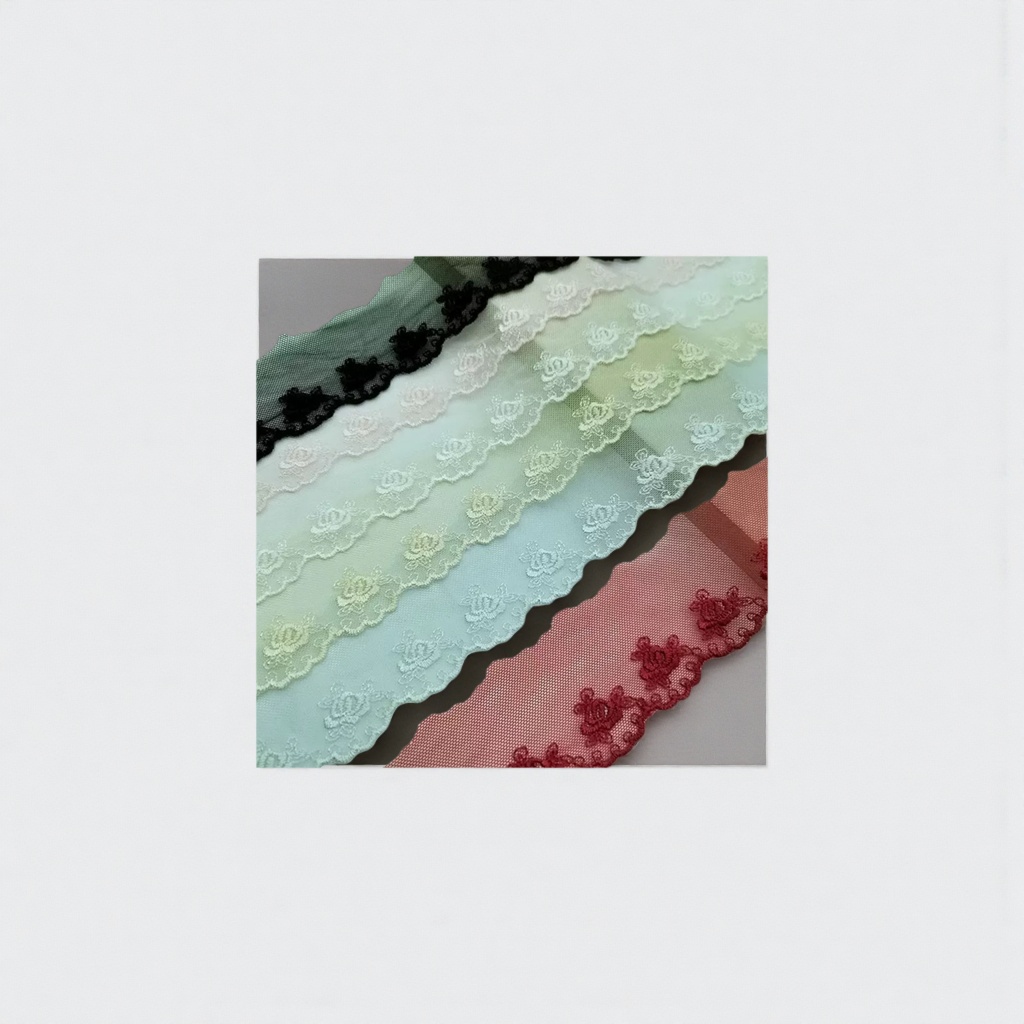 彩色蕾丝花边装饰布料 DIY手工辅料 宽度5cm 米白色图