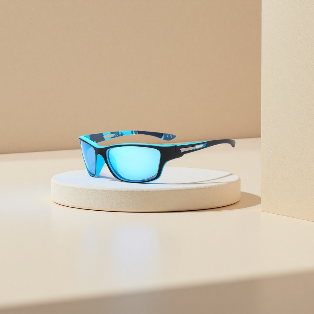Gafas de sol con lentes azules moda polarizada protección uv unisex details Picture