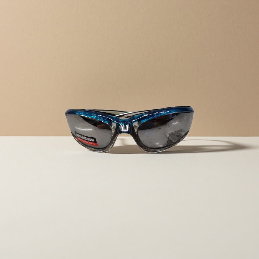 Blue and black striped sports sunglasses, fashionable UV-resistant polarizing glasses