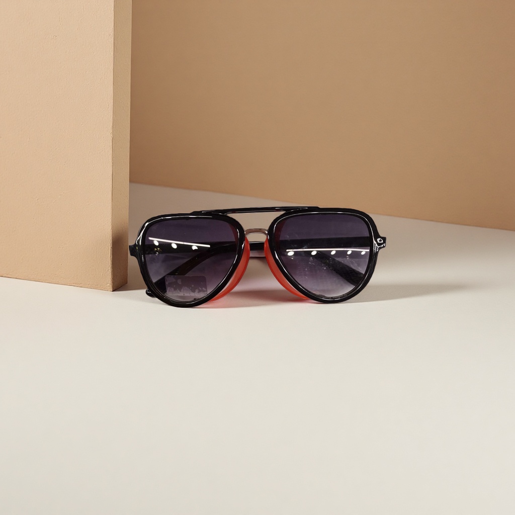 Black-framed and red-rimmed sunglasses, fashionable UV-resistant polarized sunglasses