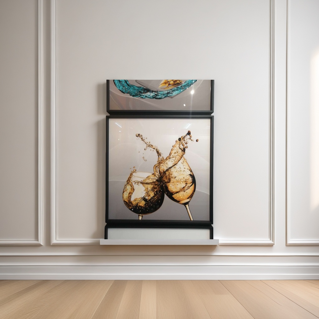 Creative background props for photography with golden wine splashing in a highball glass details Picture