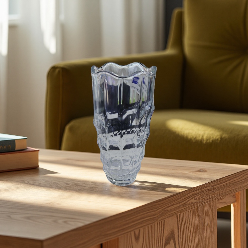 Transparent wave-mouth glass vase for living room flower arrangement decoration, high borosilicate heat-resistant Application Scenario