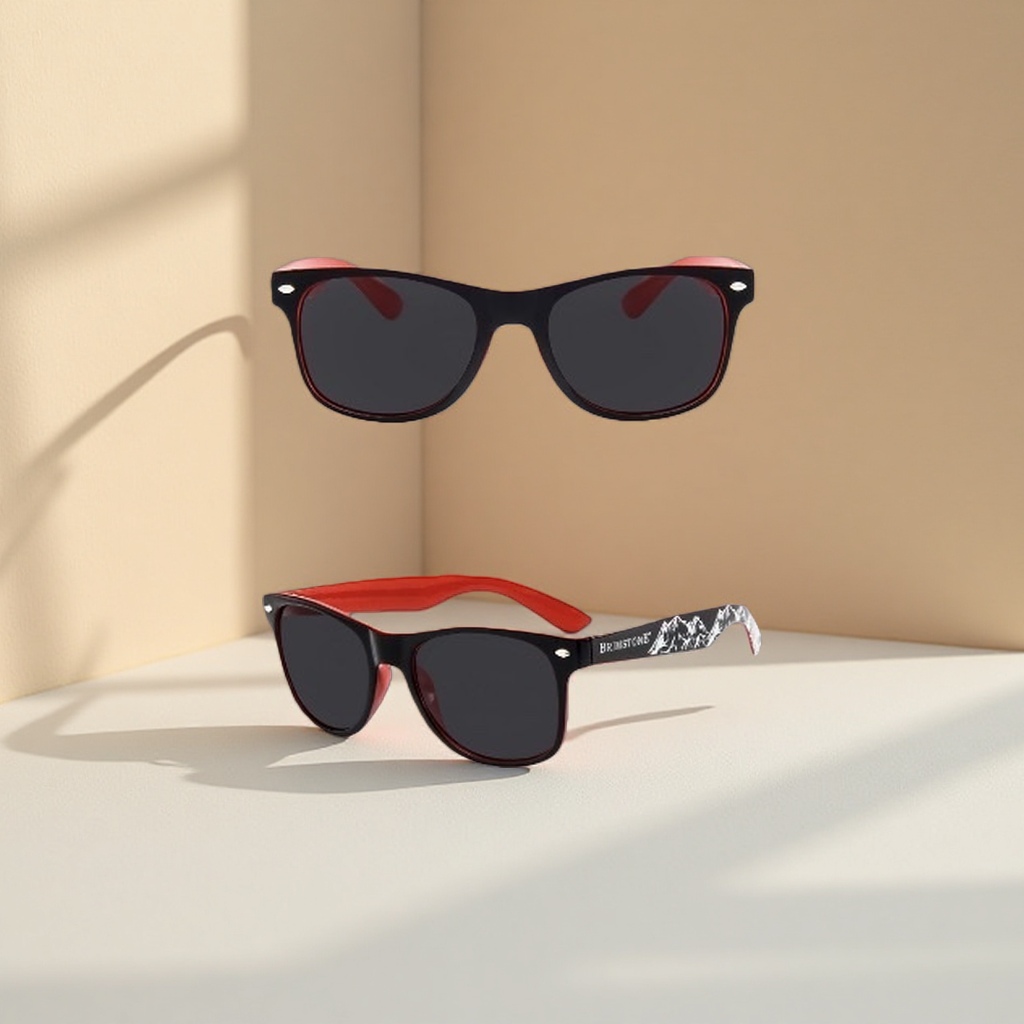 Marco negro gafas de sol rojo patas moda versátil polarizado gafas de sol unisex Specification image