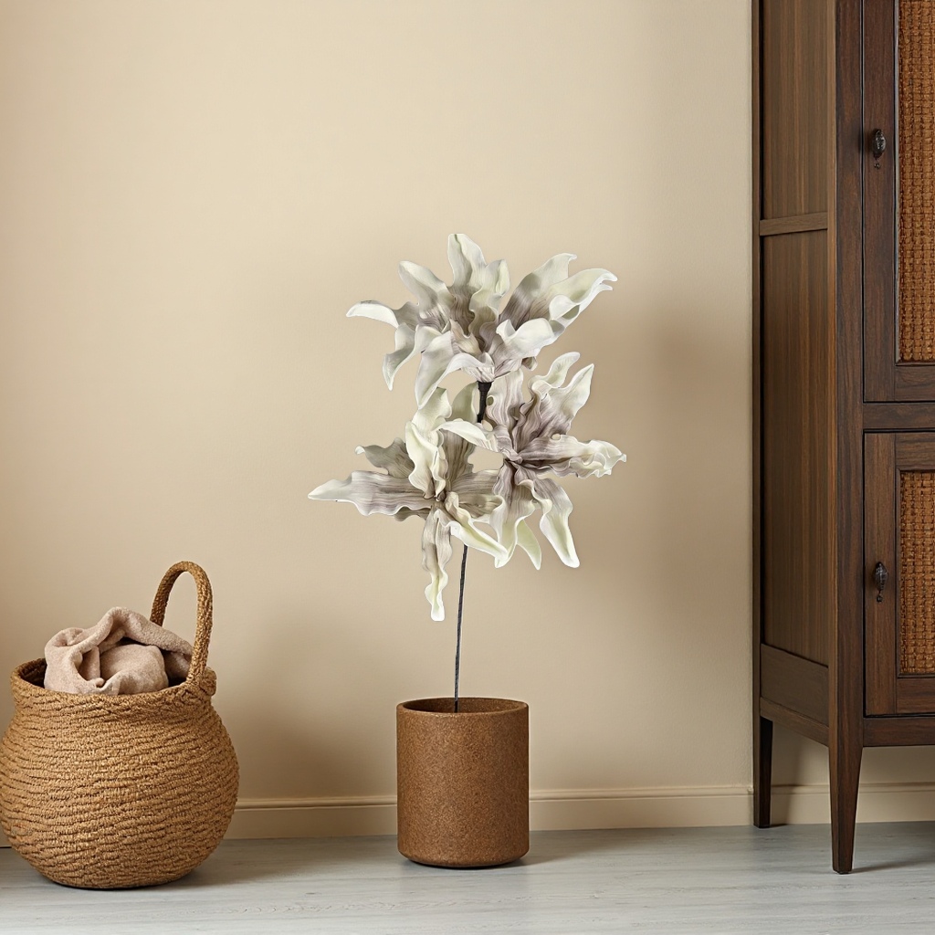 EVA foam decorative flower, beige lily branch artificial flower decoration, home living room and bedroom ornaments Application Scenario