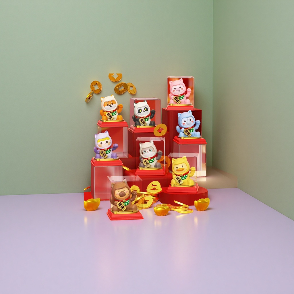 Colorful Maneki Neko toy main body decoration home decoration cute Maneki Neko cat Specification image