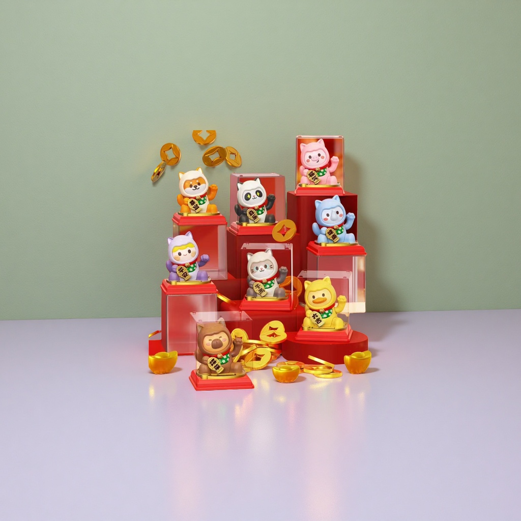 Colorful Maneki Neko toy main body decoration home decoration cute Maneki Neko cat