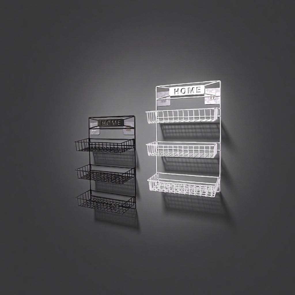 Blanco y negro bicolor rack rack de almacenamiento multinivel dormitorio baño cocina universal sin perforación Application Scenario