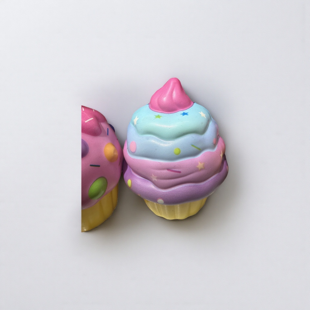 彩色星星点缀粉色紫色渐变甜点造型玩具