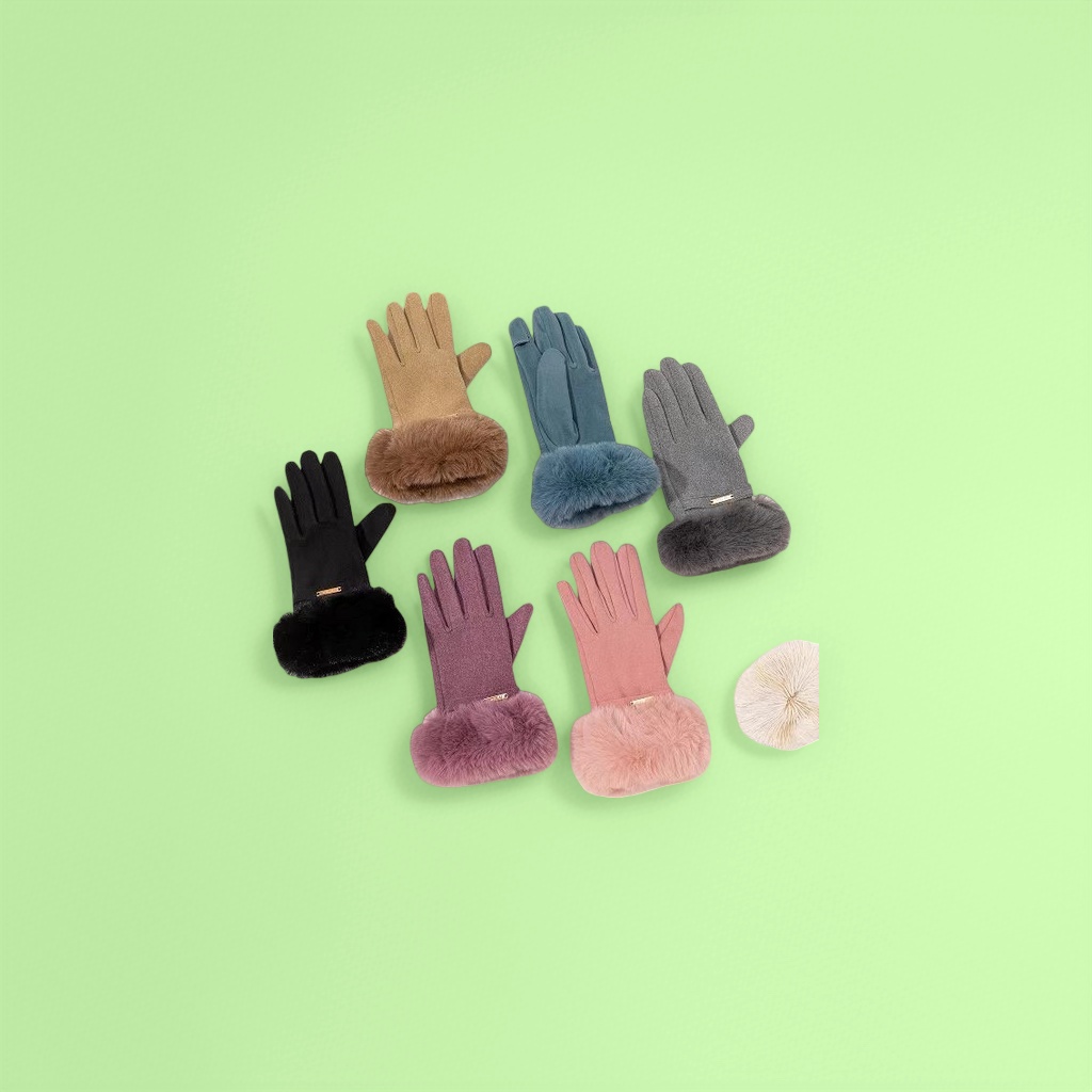 Guantes de peluche colorido para mujeres otoño-invierno cálido engrosado antideslizante puntas de dedos estilo de pantalla táctil details Picture