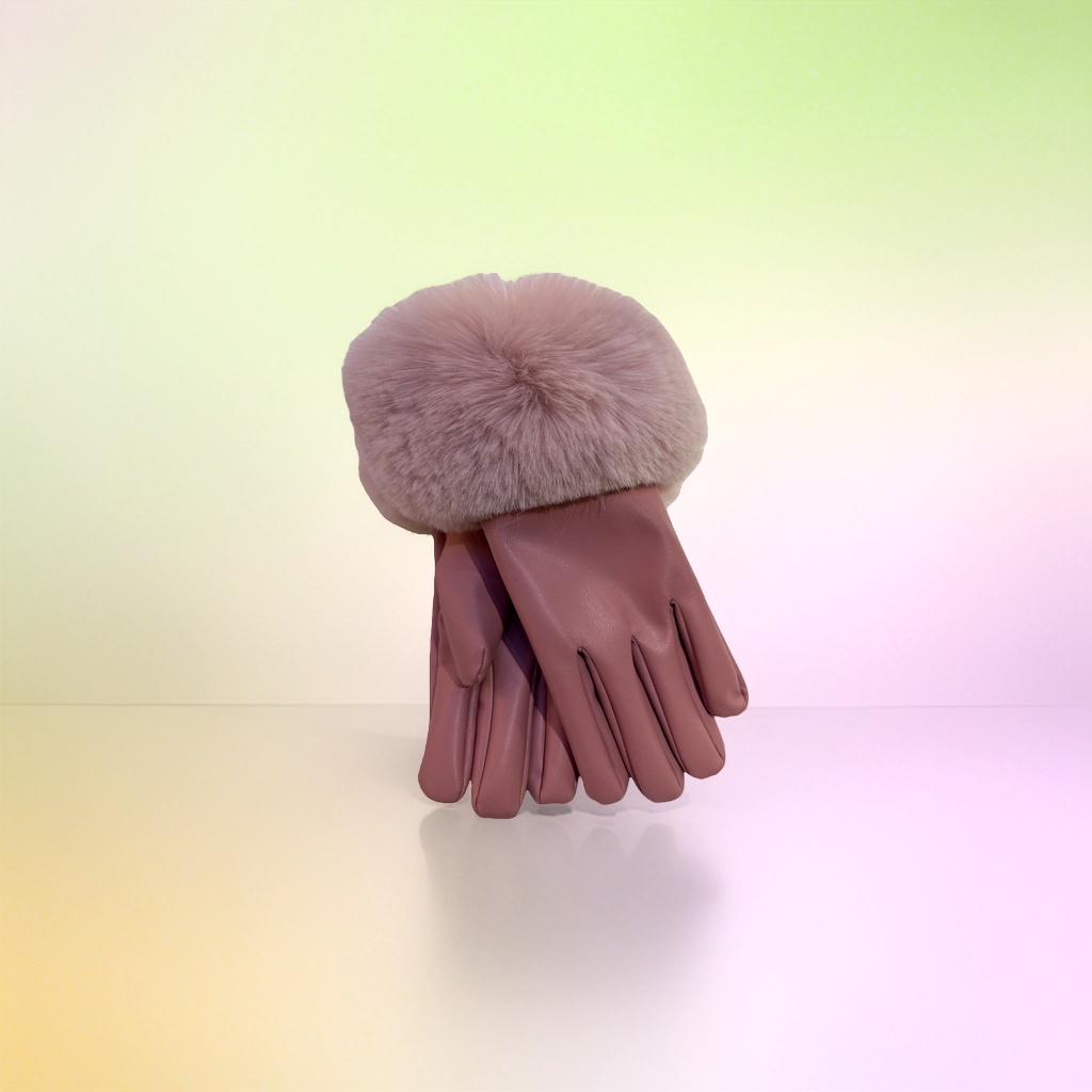 Rosa guantes de peluche para las mujeres otoño-invierno mantener caliente y engrosar protección contra el frío manos con pantalla táctil details Picture