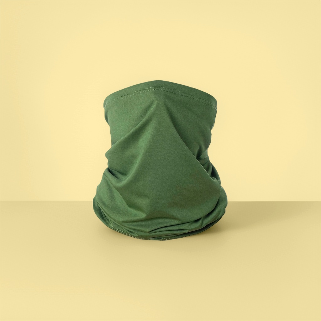 Green scarf, unisex pure cotton warm knitted scarf, autumn and winter accessory details Picture