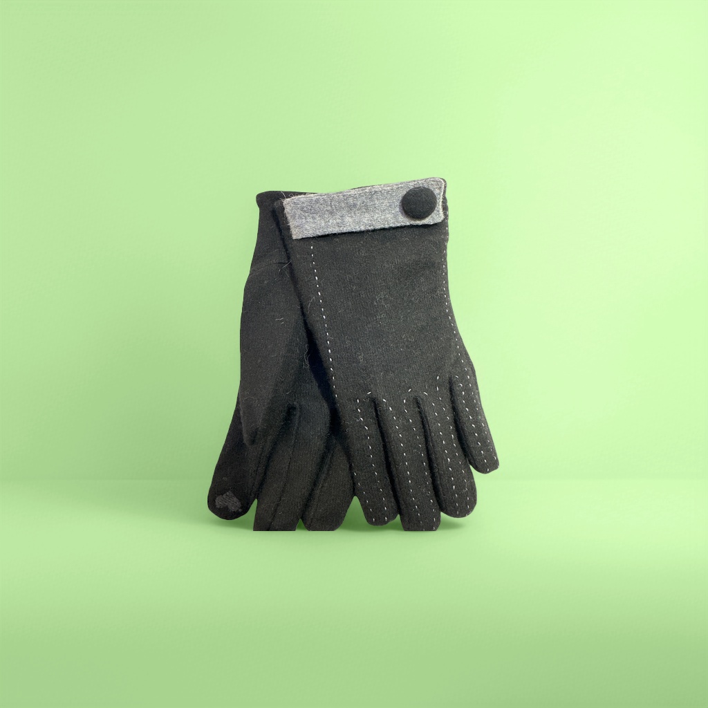 Black thickened warm gloves for both men and women, anti-slip and wear-resistant, suitable for outdoor cycling in autumn and winter details Picture