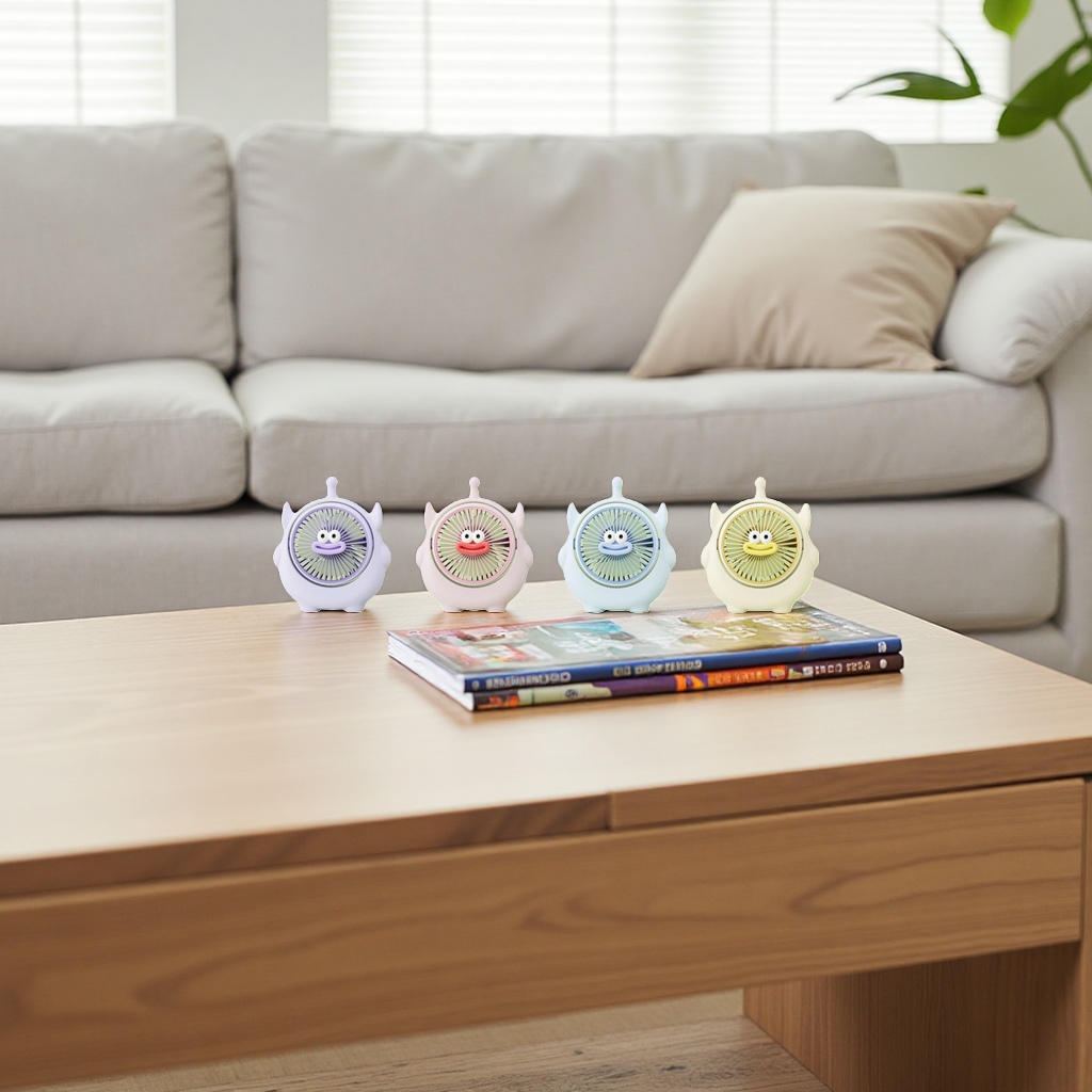 Colorful little monster Dudu desktop fan, a small silent desktop electric fan, brings cool air in summer details Picture