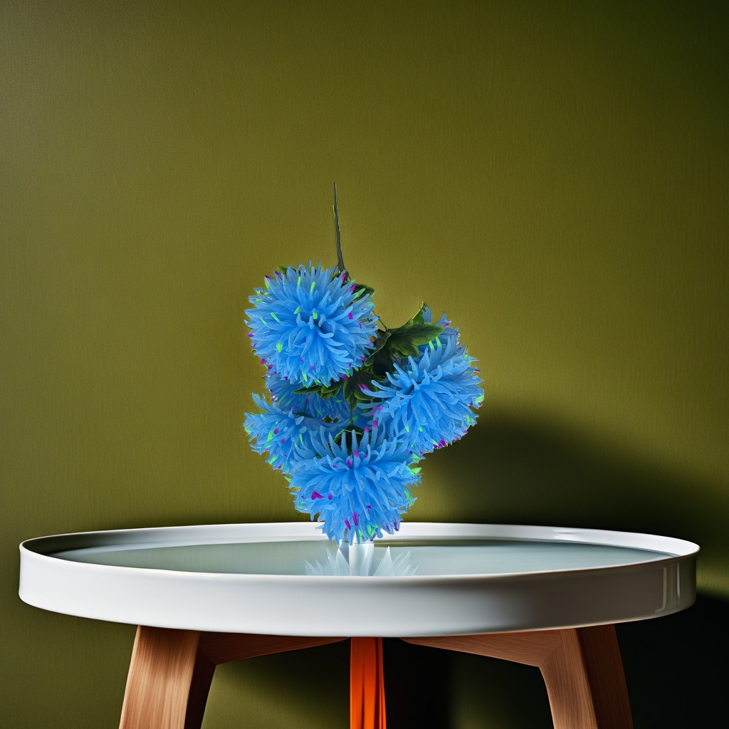 Blue artificial chrysanthemum bouquets are decorative floral arrangements for living rooms and bedrooms, as well as home flower arrangements Specification image