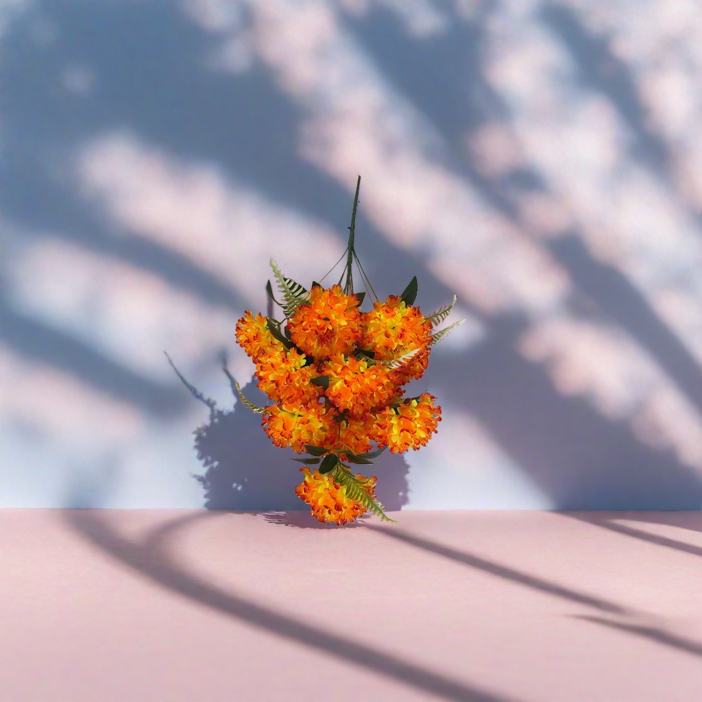 Orange-yellow artificial flower bouquets for living room and bedroom decoration, high-end and realistic artificial flowers Specification image