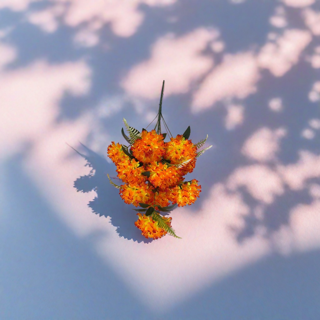 Orange-yellow artificial flower bouquets for living room and bedroom decoration, high-end and realistic artificial flowers details Picture
