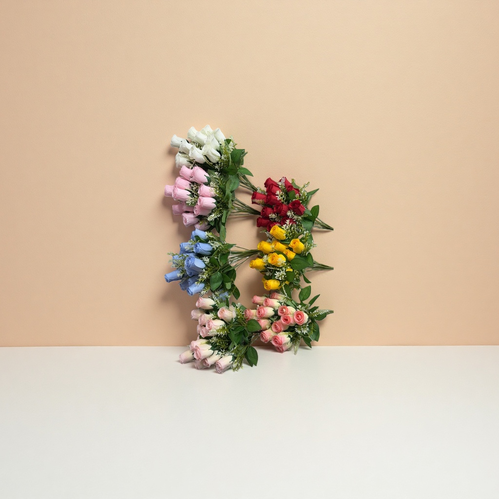Colorful simulated rose bouquets, wedding decoration, home decoration, DIY handcrafted gifts