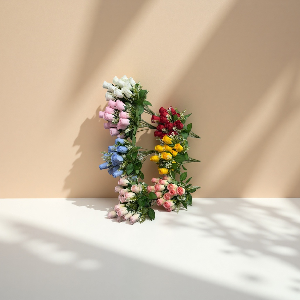 Colorful simulated rose bouquets, wedding decoration, home decoration, DIY handcrafted gifts Application Scenario