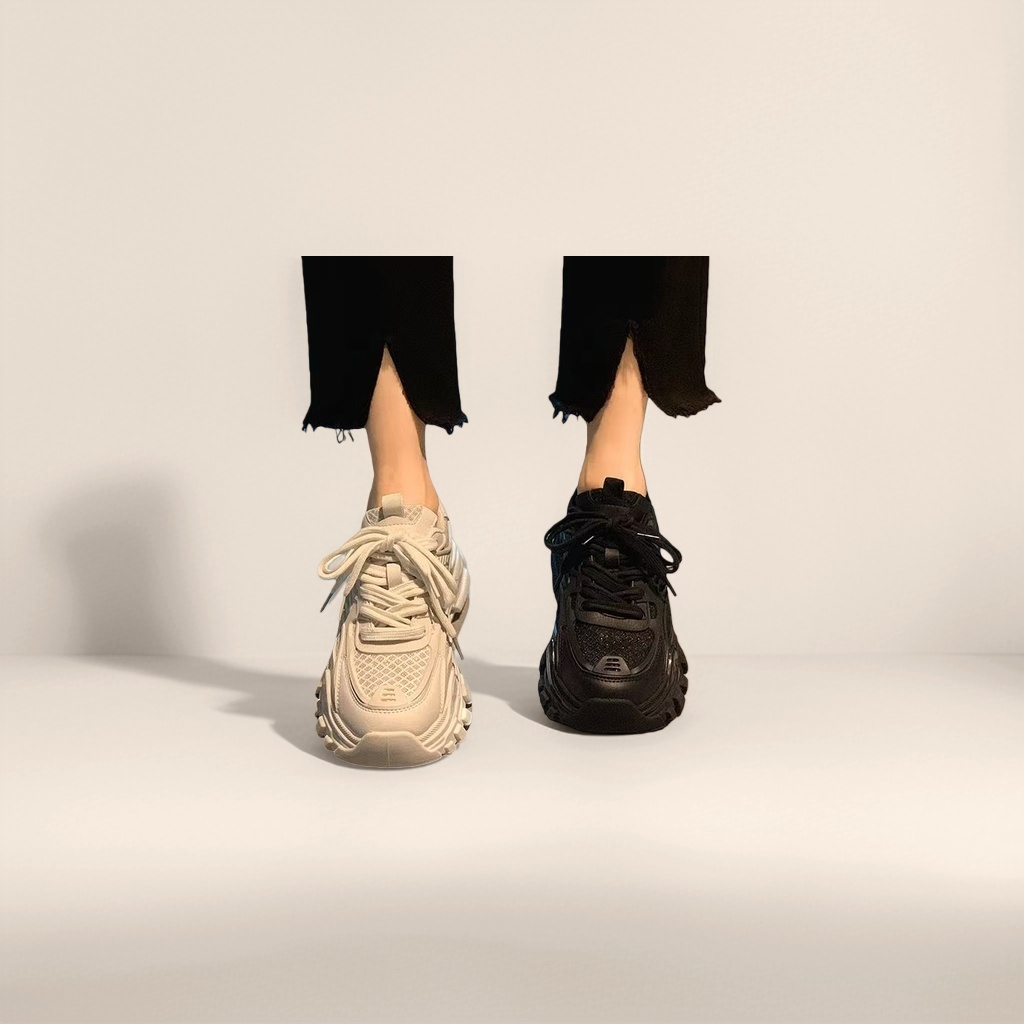 Women's casual ballet shoes, insole height-increasing sports single shoes, dance women's shoes details Picture
