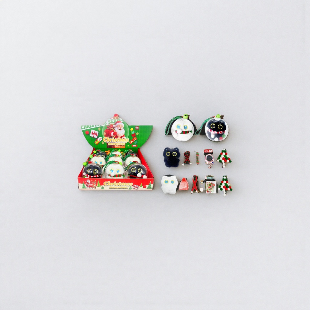 圣诞装饰球 红色金色亮片玻璃球 圣诞树挂件套装