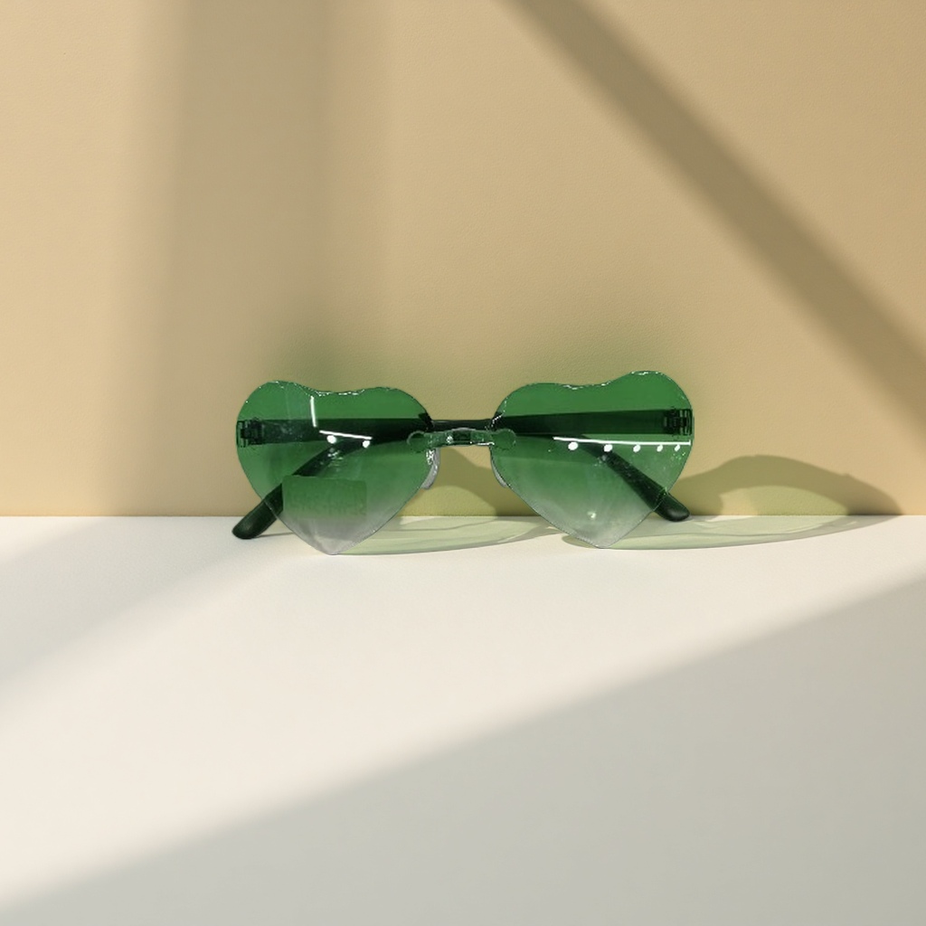 Green heart-shaped sunglasses, fashionable UV-resistant polarized sunglasses Specification image