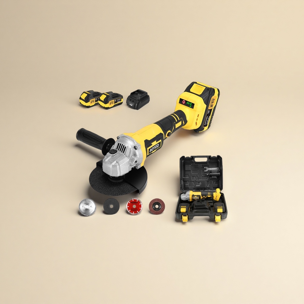 The main body of the yellow and black alternating Angle grinder is made of high-strength engineering plastic, featuring a wear-resistant and anti-slip design Application Scenario