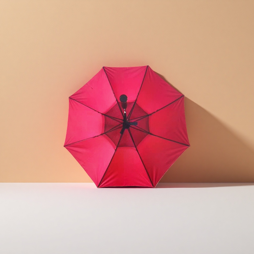 Red all-weather automatic umbrella, windproof, sun-proof and water-repellent portable folding umbrella Specification image