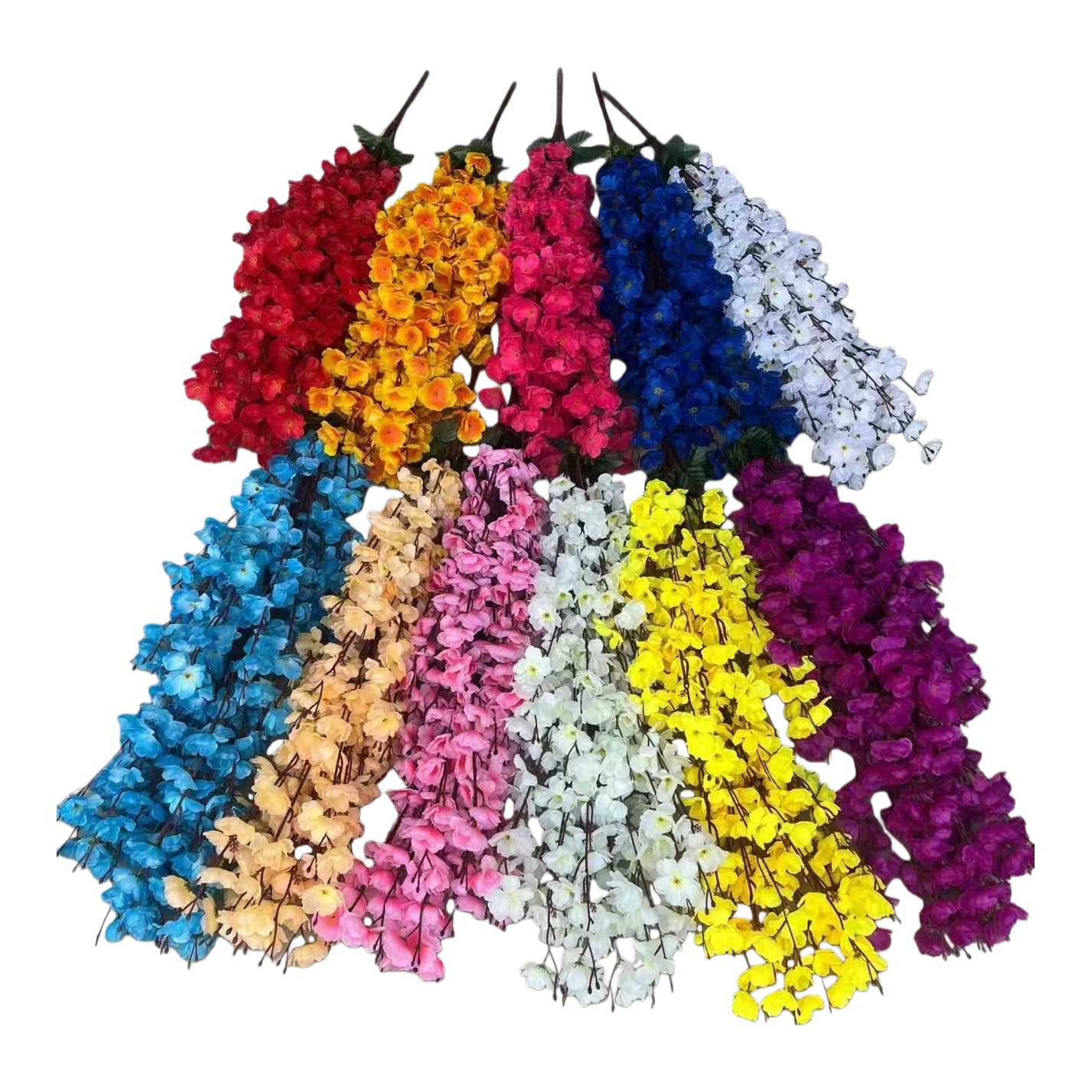 Colorful peach blossom simulation bouquets, living room decorative items, wedding arrangements, home flower arrangement art, artificial flowers
